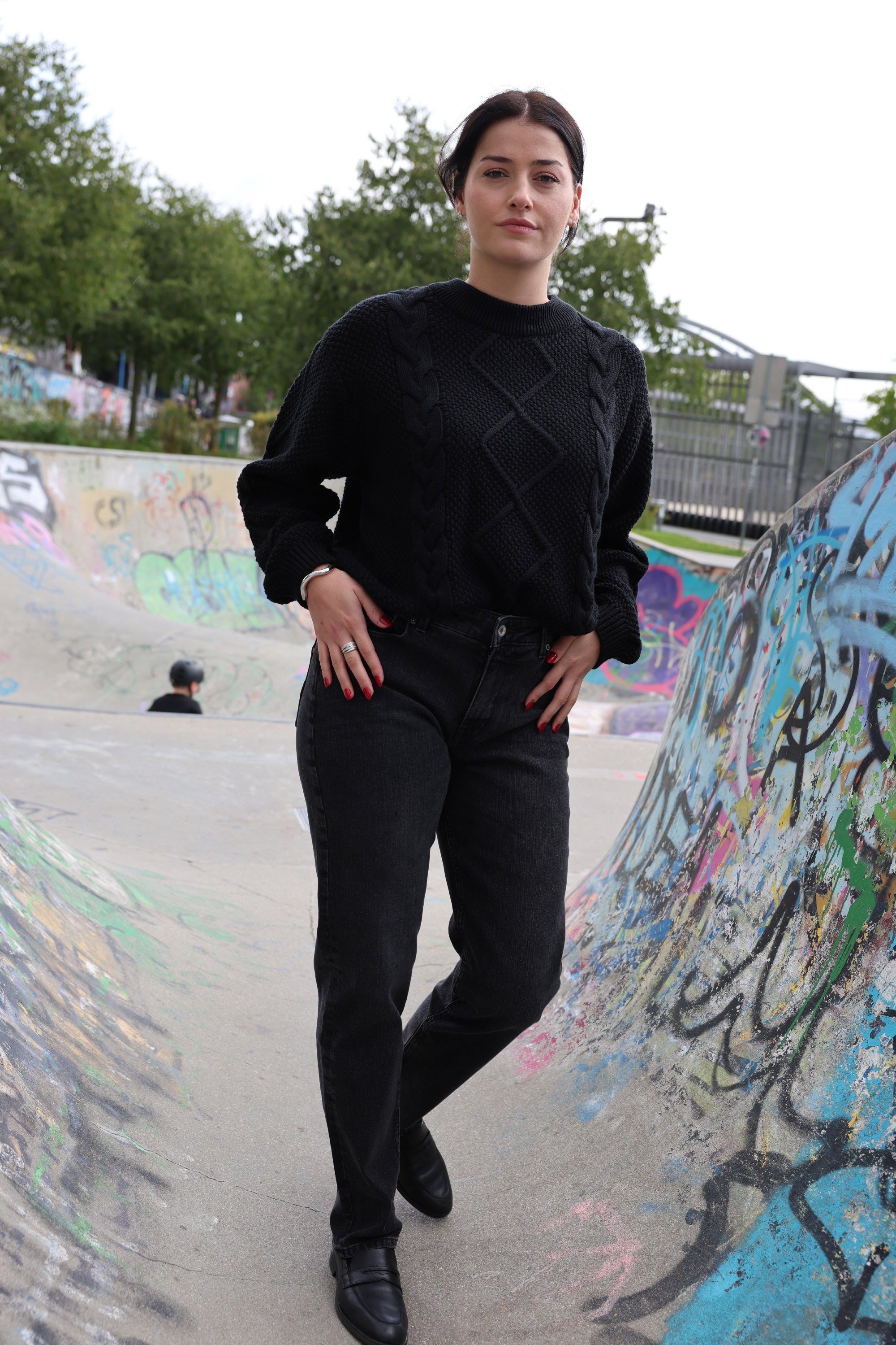 Kuyichi Jenna Boyfriend Vintage Black Jeans Hose für Frauen aus Bio-Baumwolle