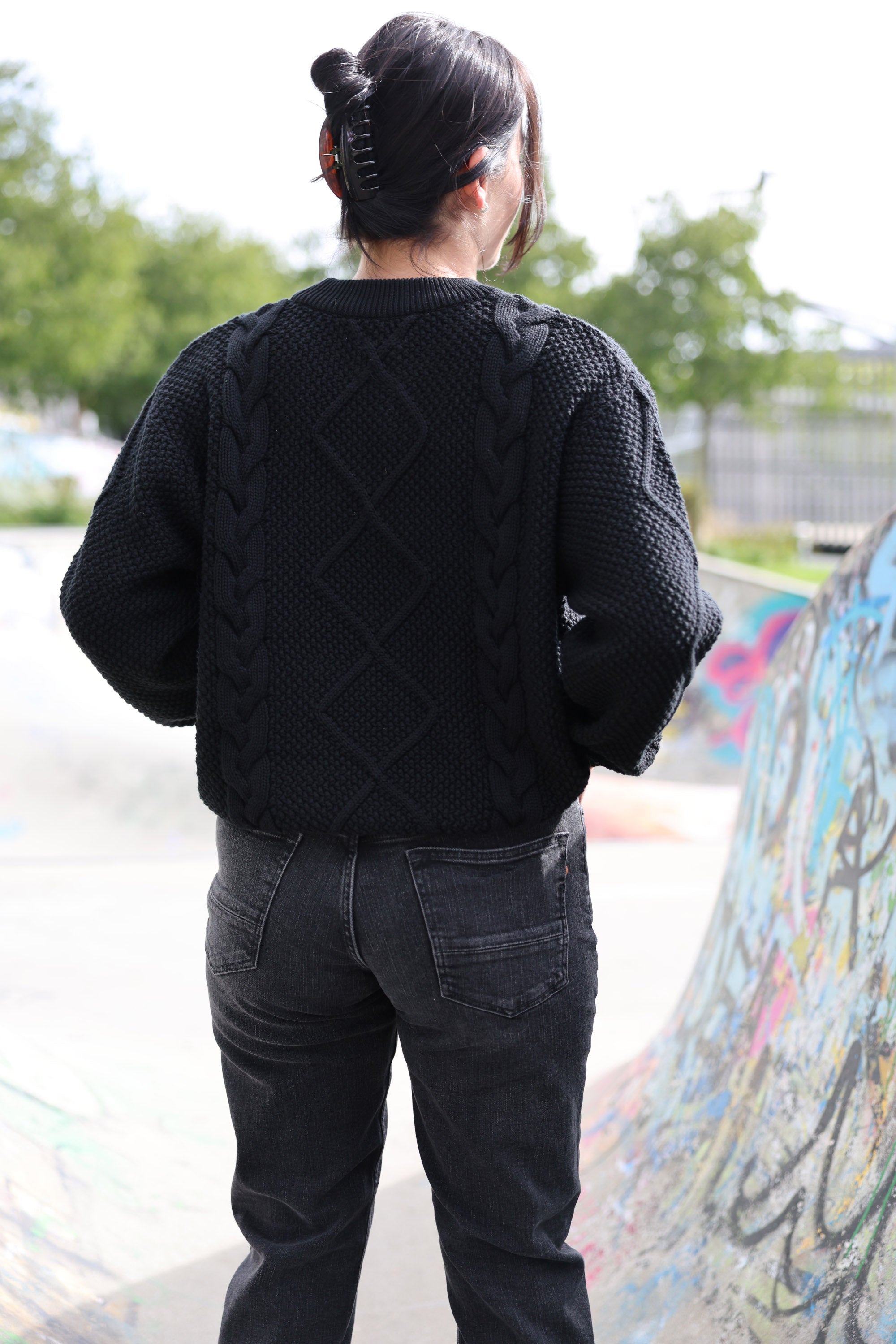 Kuyichi Jenna Boyfriend Vintage Black Jeans Hose für Frauen aus Bio-Baumwolle