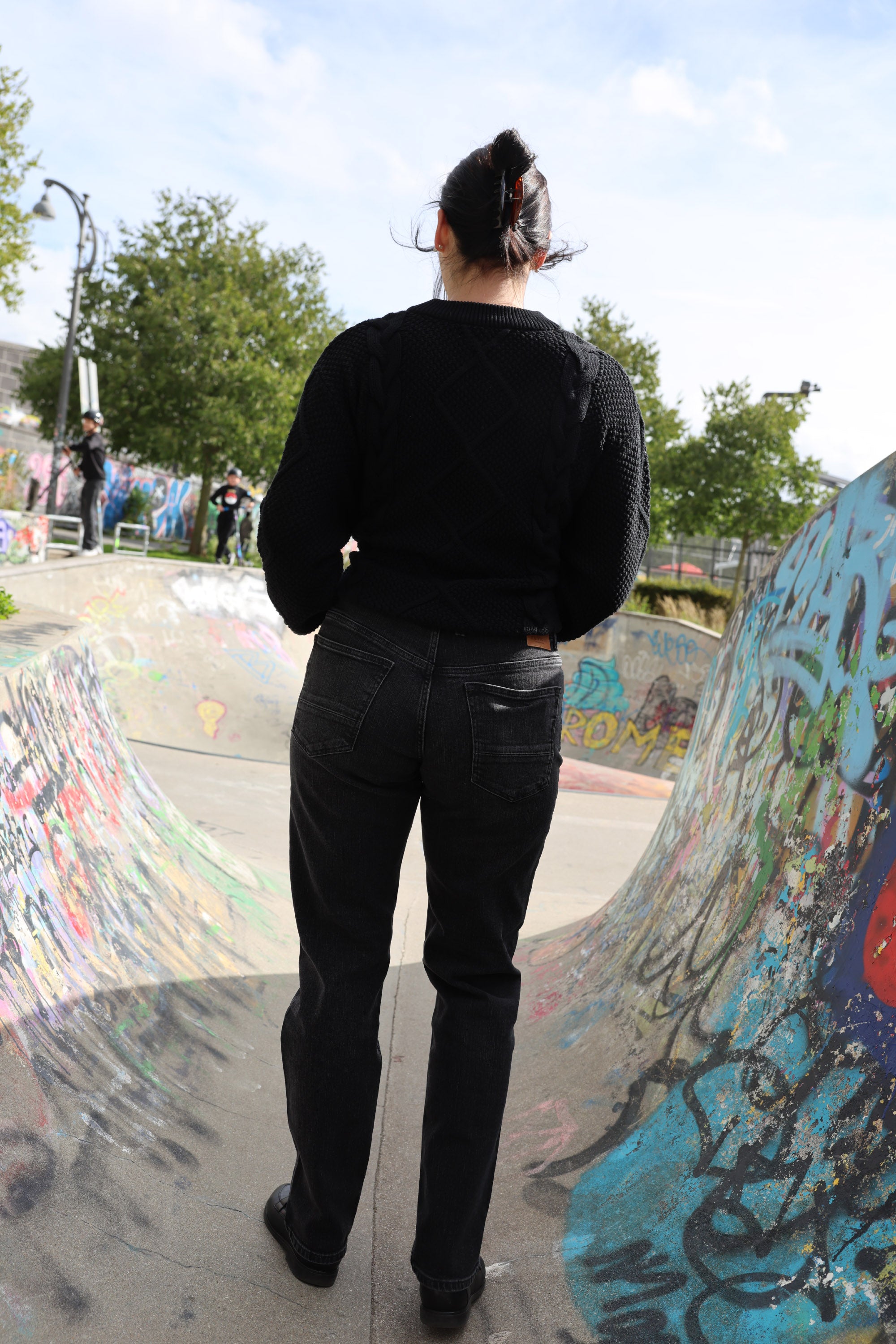 Kuyichi Jenna Boyfriend Vintage Black Jeans Hose für Frauen aus Bio-Baumwolle