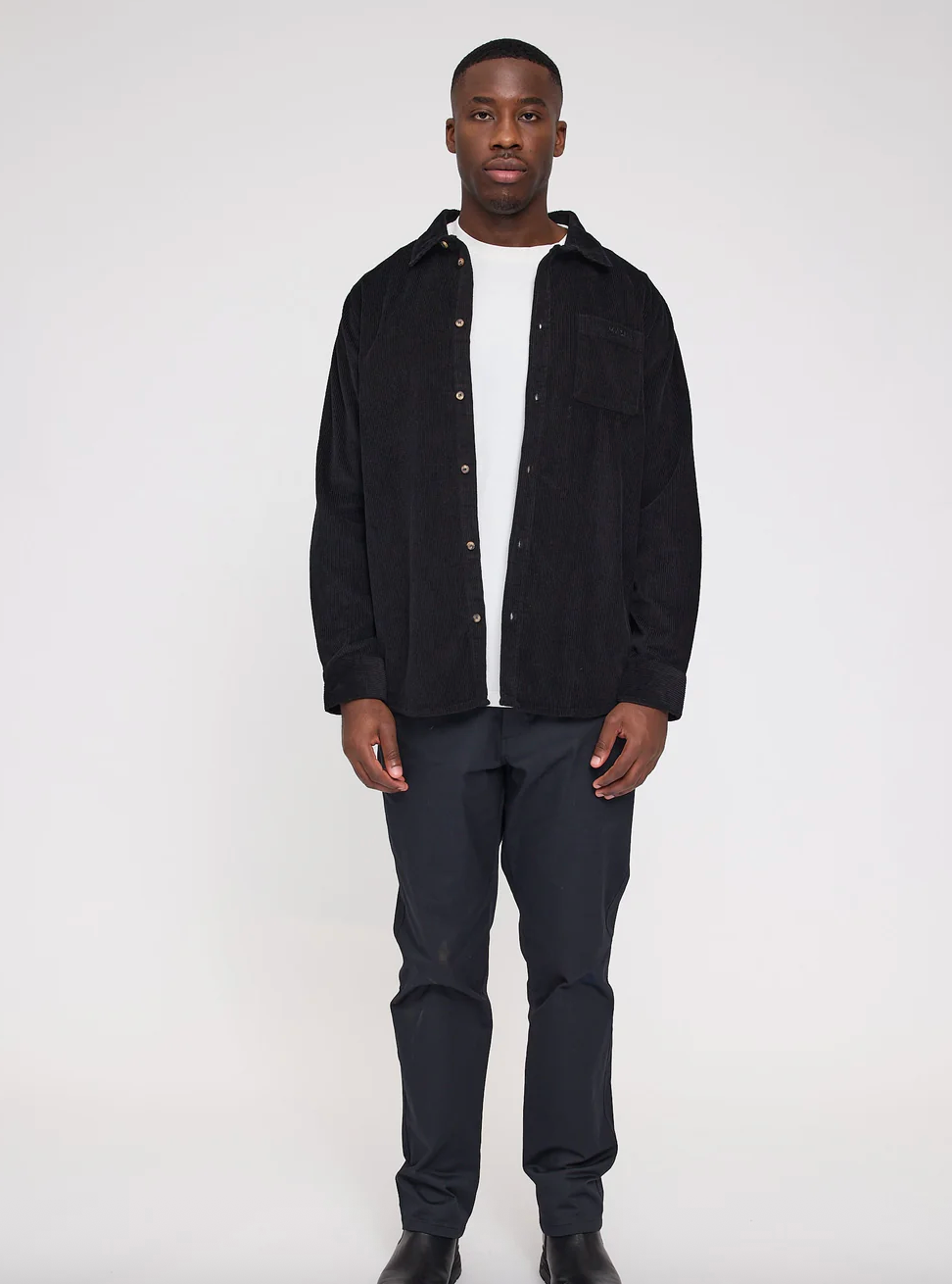 Mazine Pocket corduroy shirt Hemd in Schwarz für Herren