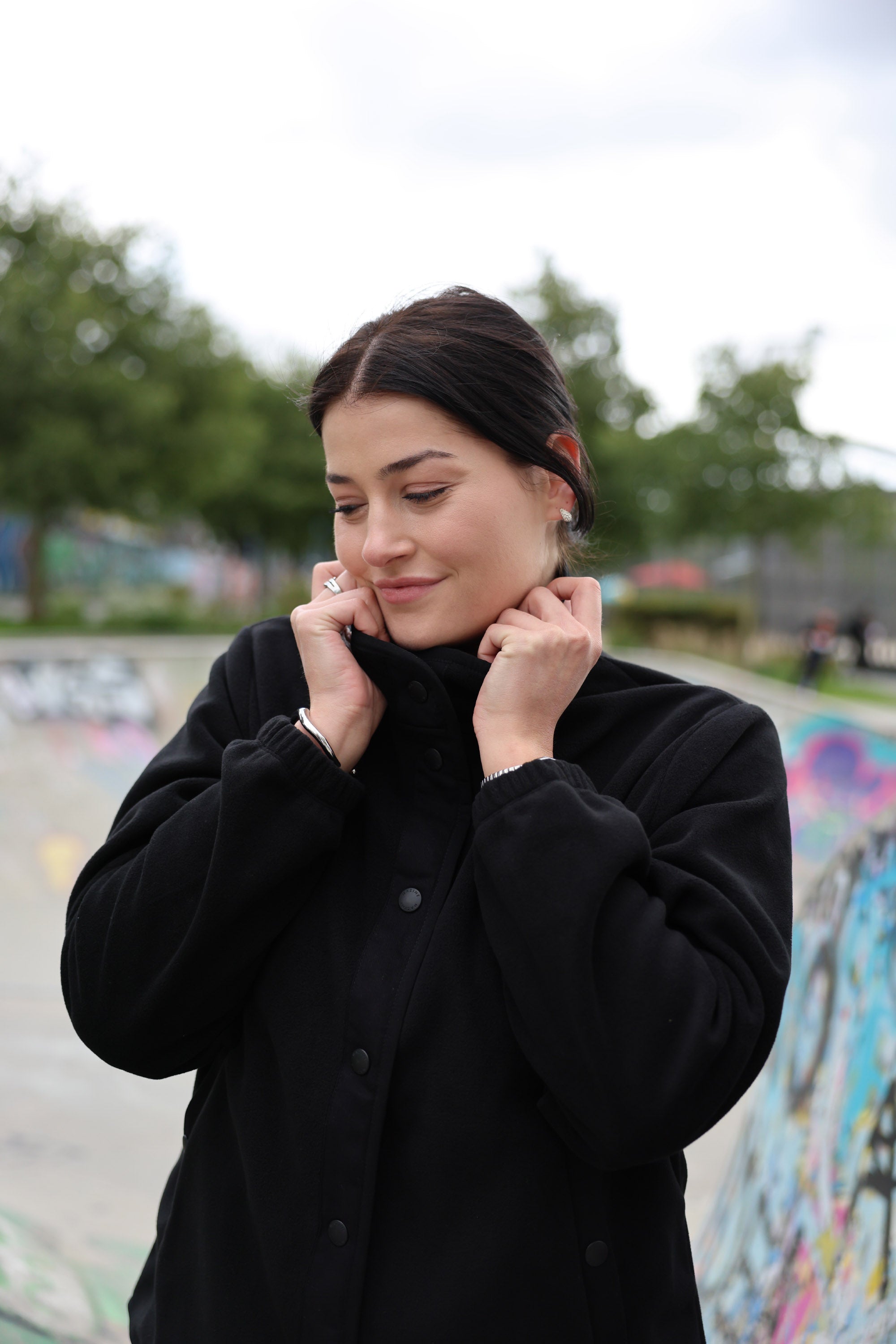 Mazine Loose Fit Fleece Jacke