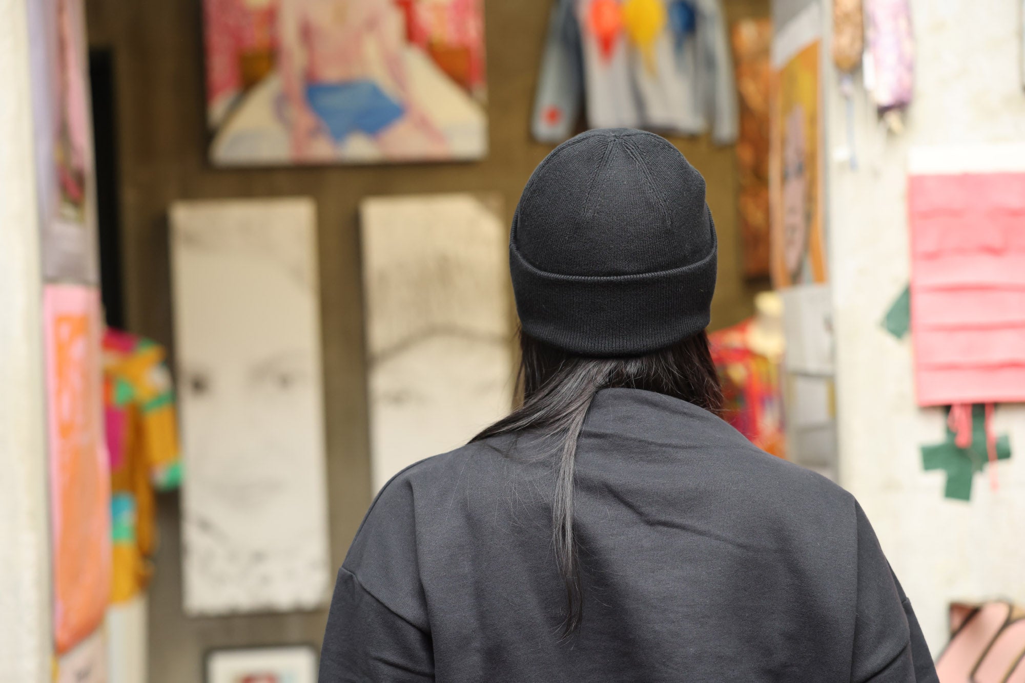 Mela Wear Himmat Beanie Mütze Wintermütze Unisex in schwarz aus Bio-Baumwolle fuer Erwachsene