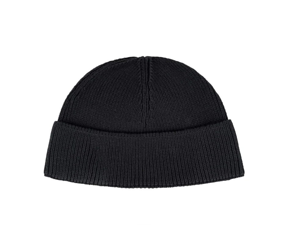 Mela wear Kurze Rippstrick Unisex Beanie RAFI aus GOTS-Zertifizierter Bio-Baumwolle in Schwarz