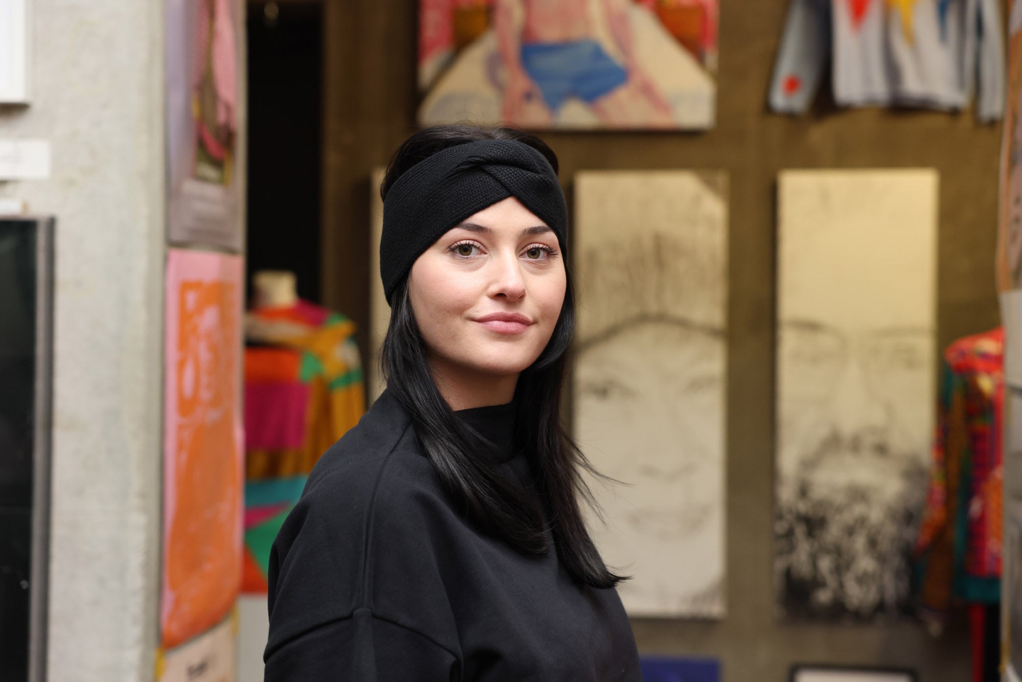 Mela wear Stirnband Meena für Frauen aus GOTS-Zertifizierter Bio-Baumwolle in Schwarz