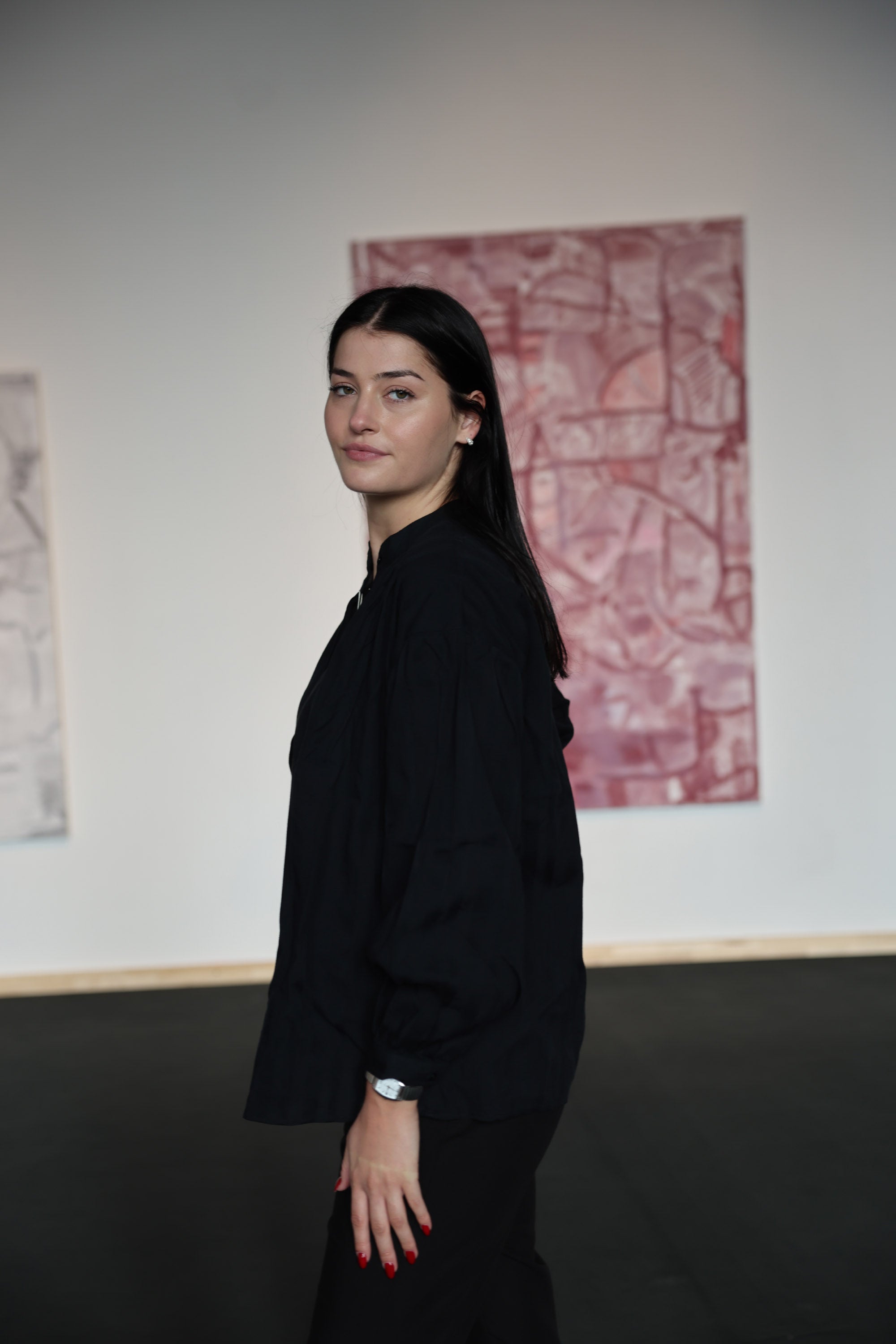 Brava Fabrics Bluse aus 100% Ecovero Viscose Gestreift in Schwarz fuer Frauen