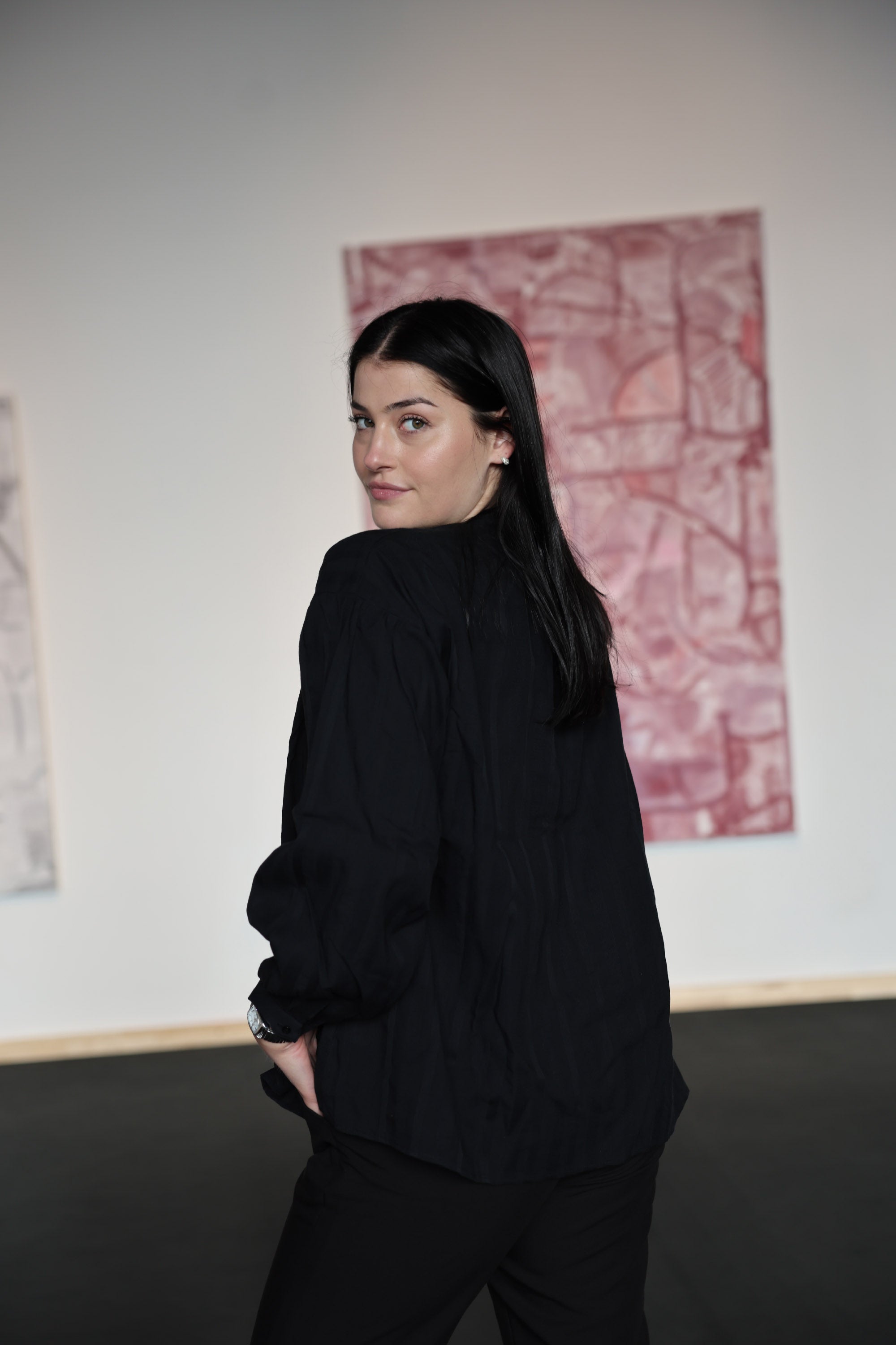 Brava Fabrics Bluse aus 100% Ecovero Viscose Gestreift in Schwarz fuer Frauen