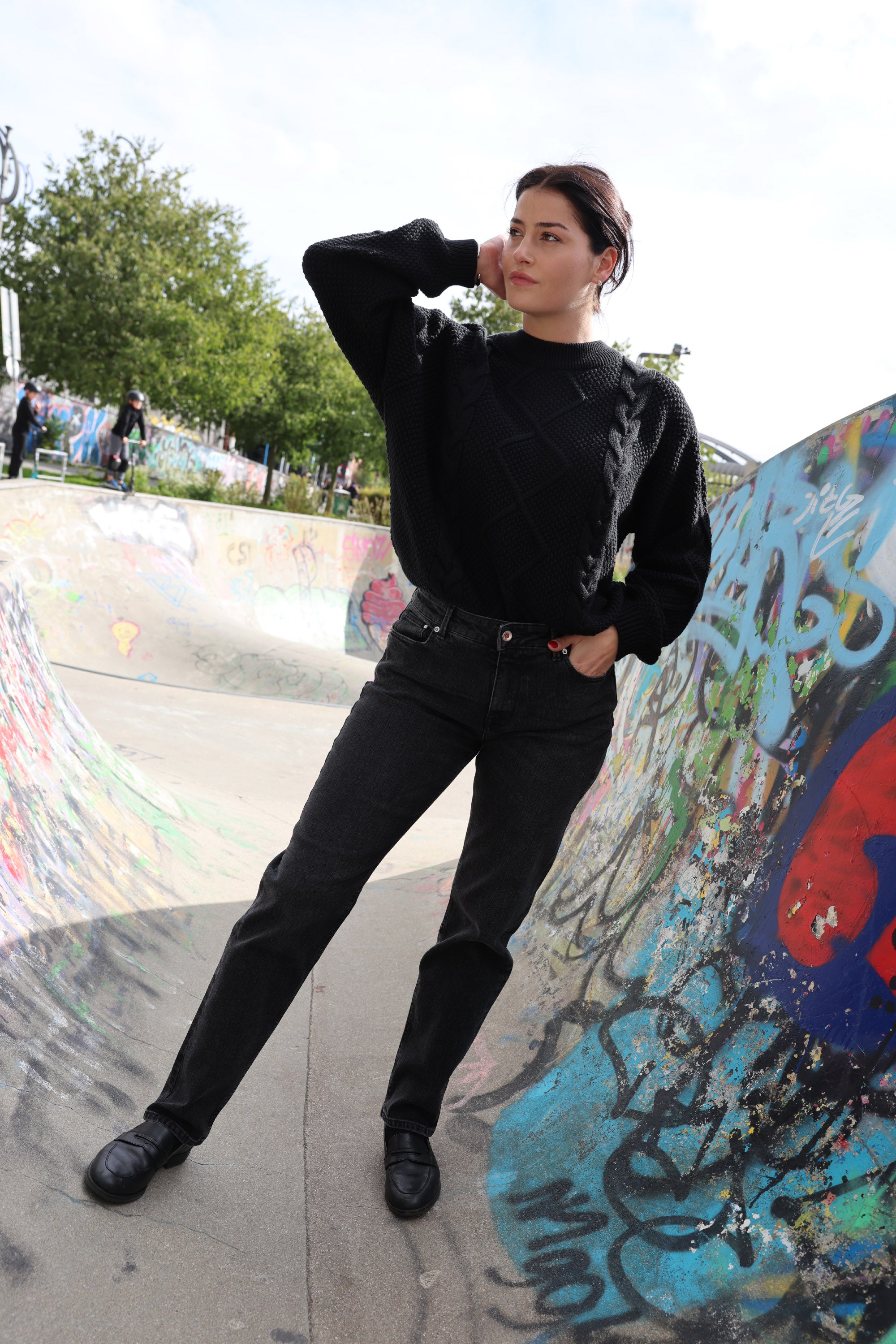 Kuyichi Jenna Boyfriend Vintage Black Jeans Hose für Frauen aus Bio-Baumwolle