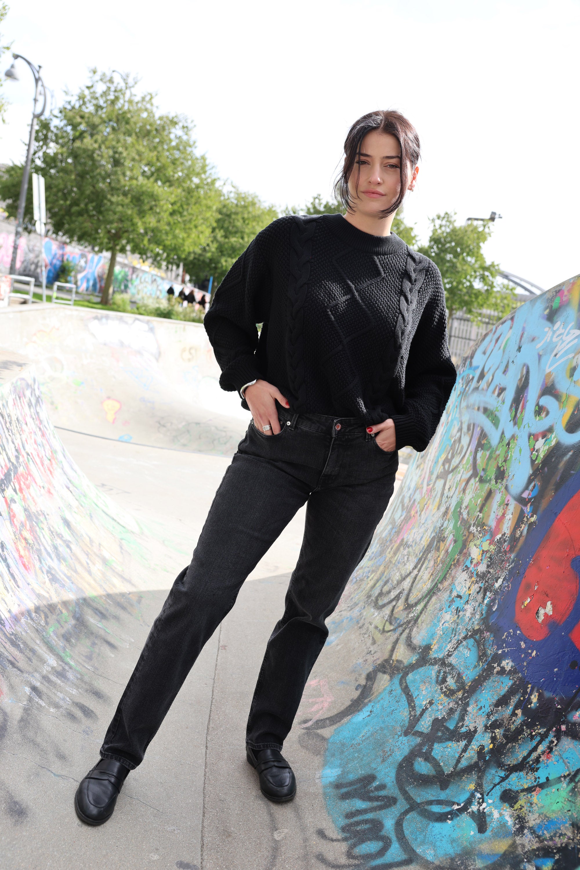 Kuyichi Jenna Boyfriend Vintage Black Jeans Hose für Frauen aus Bio-Baumwolle