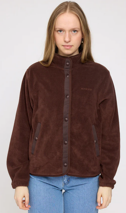 Loose_Fit_Fleece_Jacket_Braun_Model