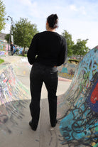 MELA WEAR Zopfmuster Strickpullover SAMAIRA für Frauen aus GOTS-Zertifizierter Bio-Baumwolle in schwarz