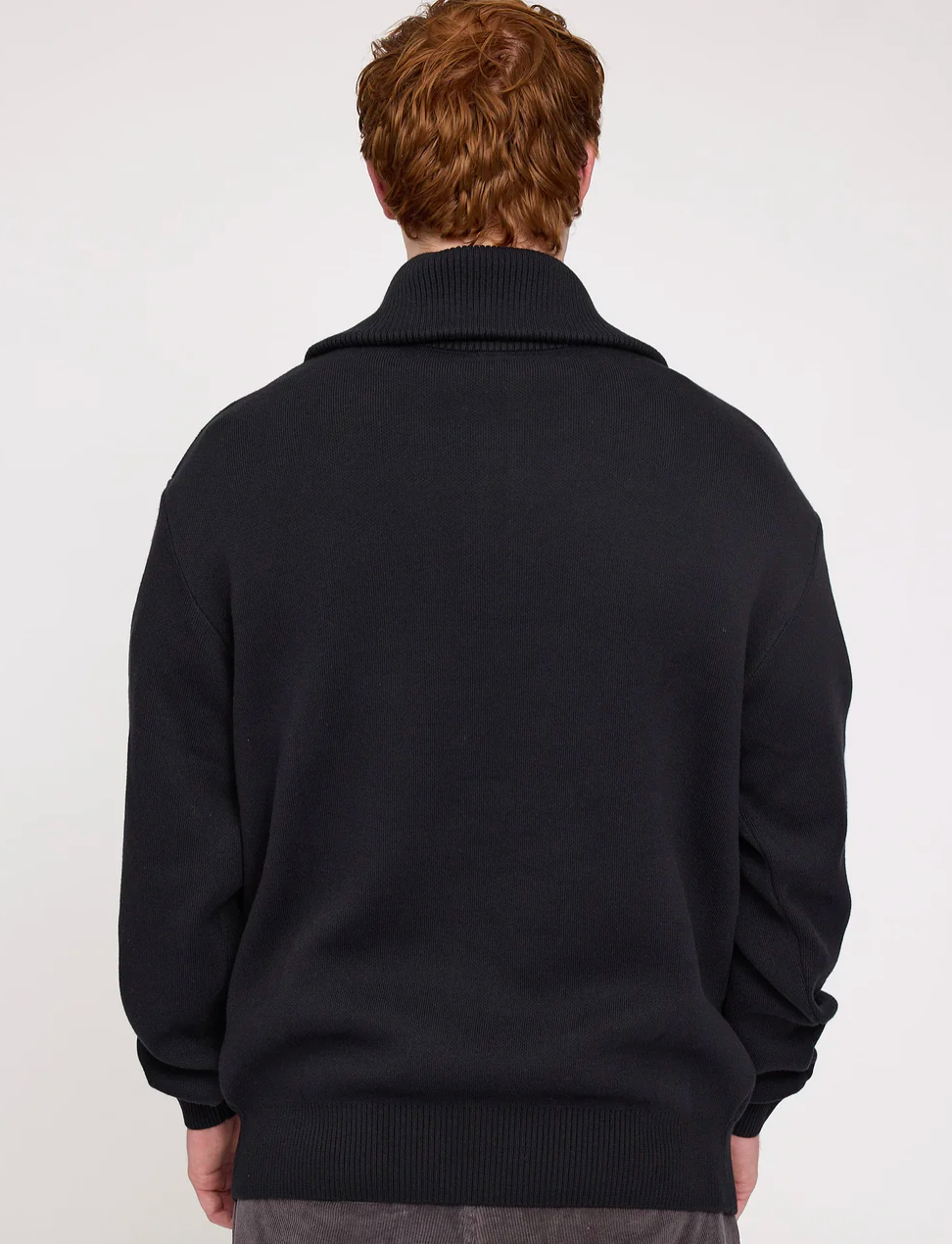 Mazine Jacquard Knit Troyer in Schwarz aus Bio-Baumwolle für Herren