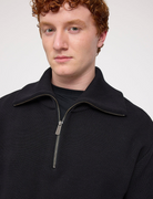 Mazine Jacquard Knit Troyer in Schwarz aus Bio-Baumwolle für Herren