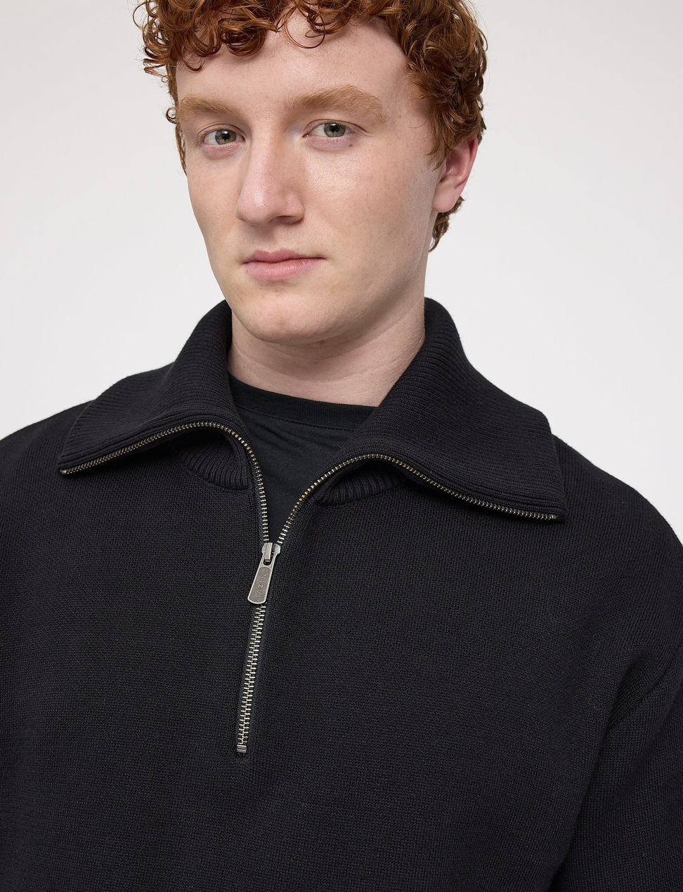 Mazine Jacquard Knit Troyer in Schwarz aus Bio-Baumwolle für Herren