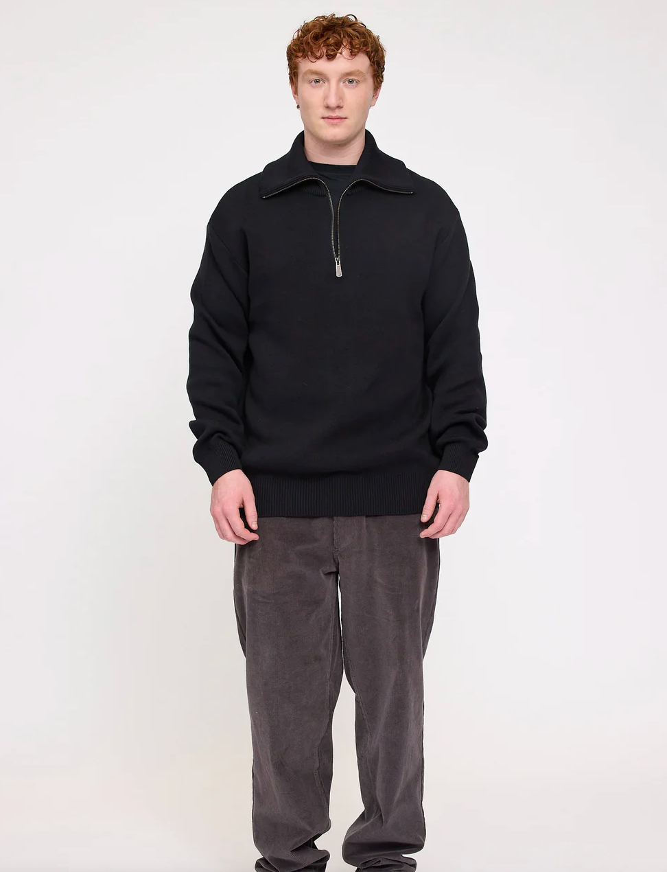 Mazine Jacquard Knit Troyer in Schwarz aus Bio-Baumwolle für Herren