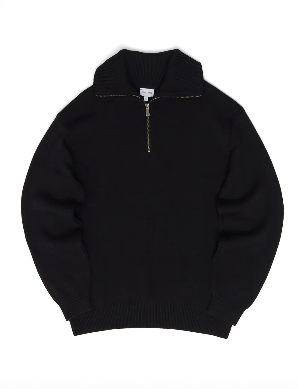 Mazine Jacquard Knit Troyer in Schwarz aus Bio-Baumwolle für Herren