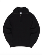 Mazine Jacquard Knit Troyer in Schwarz aus Bio-Baumwolle für Herren