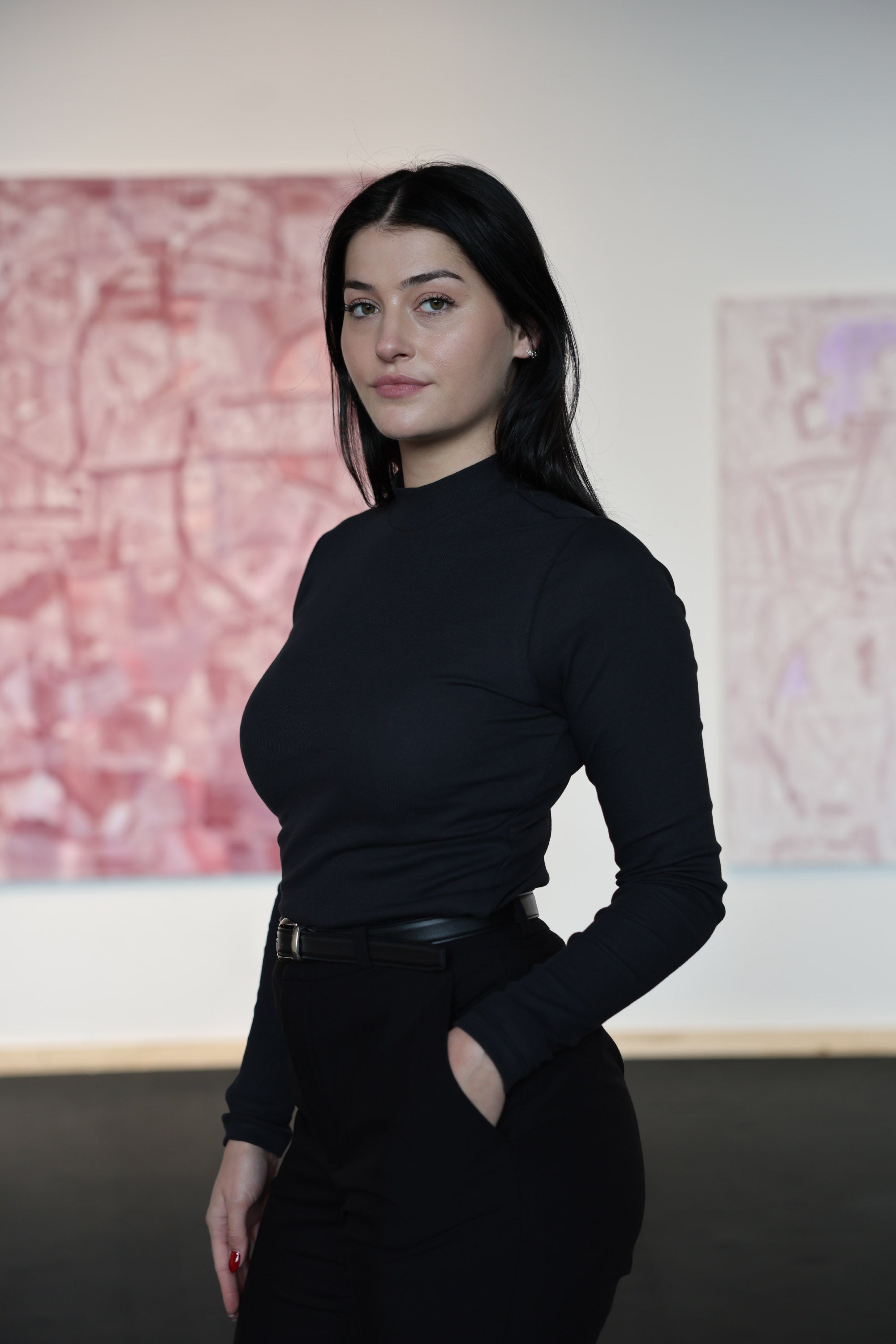 Mazine Turtleneck Longsleeve Rollkragen Langarmshirt in schwarz