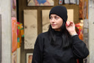 Mela Wear Himmat Beanie Mütze Wintermütze Unisex in schwarz aus Bio-Baumwolle fuer Erwachsene