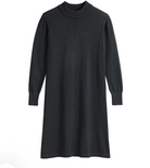 Mela wear Basic Feinstrick Kleid HARLEEN für Frauen aus GOTS-Zertifizierter Bio-Baumwolle in Schwarz