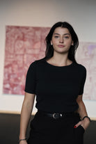 Melawear Ribbed T-Shirt JASLEEN aus Bio-Baumwolle in schwarz