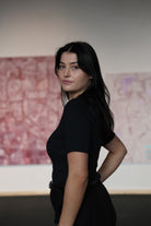 Melawear Ribbed T-Shirt JASLEEN aus Bio-Baumwolle in schwarz