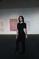 Melawear Ribbed T-Shirt JASLEEN aus Bio-Baumwolle in schwarz