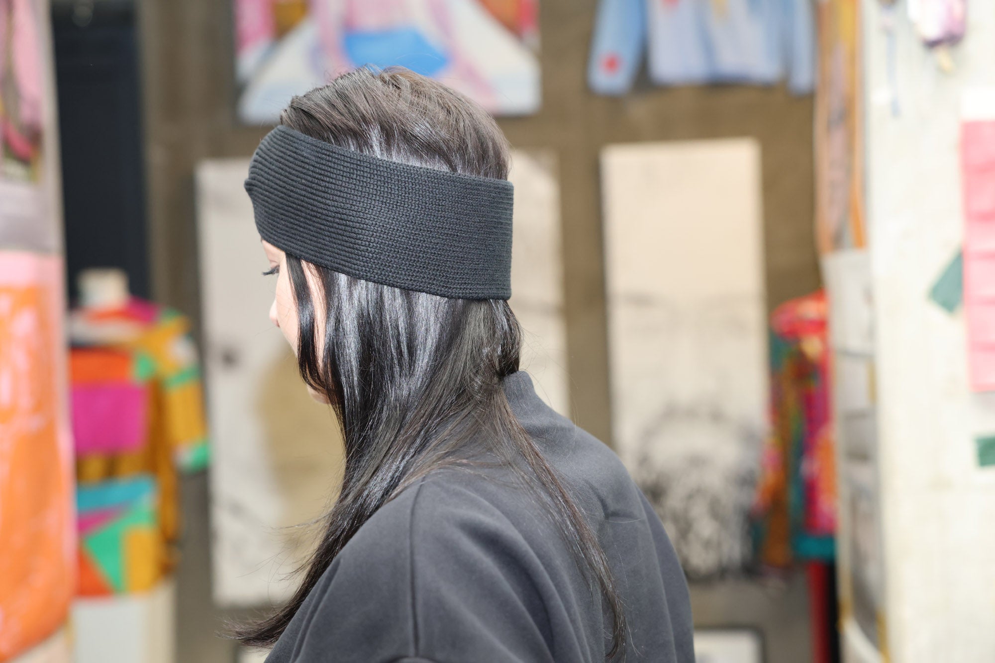 Mela wear Stirnband Meena für Frauen aus GOTS-Zertifizierter Bio-Baumwolle in Schwarz