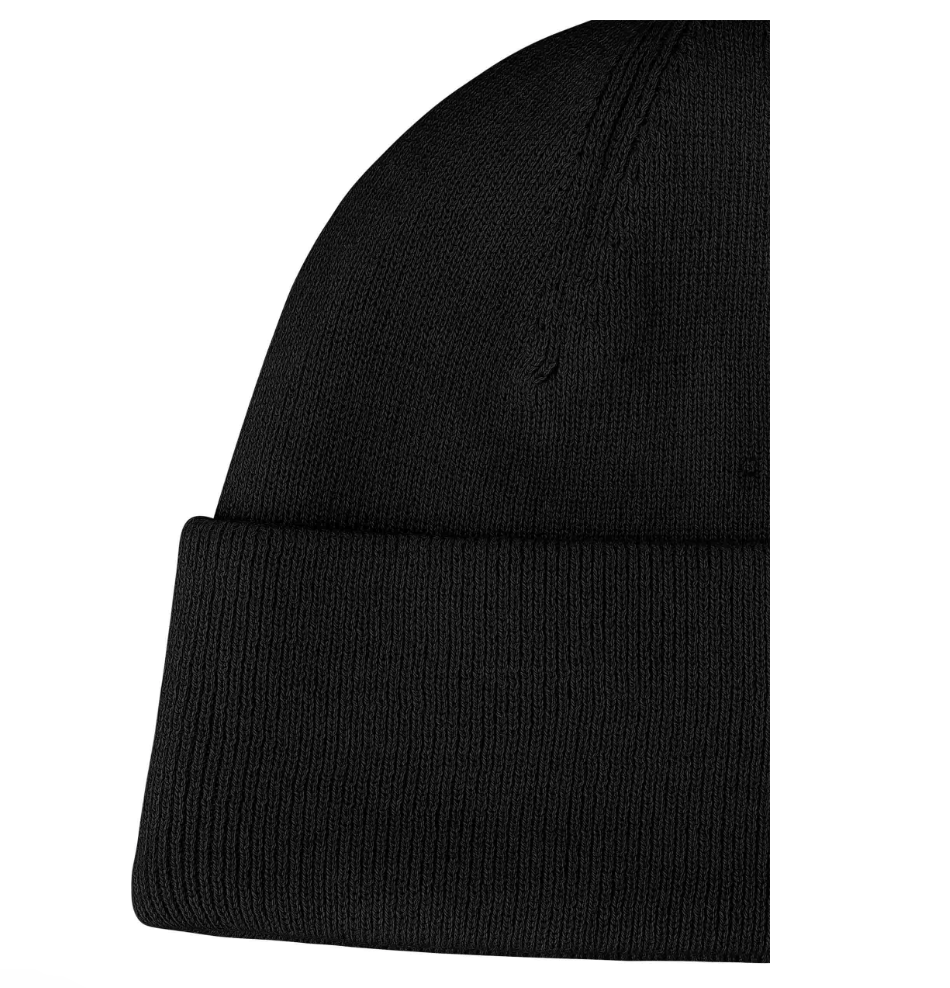 Mela Wear Himmat Beanie Mütze Wintermütze Unisex Feinstrick in schwarz aus Bio-Baumwolle fuer Erwachsene