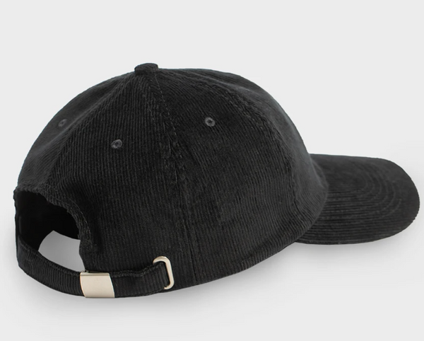 Rotholz - Cord Dad Cap aus Bio-Baumwolle Schwarz