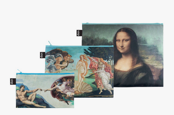 LOQI - Reißverschluss-Taschen | Aurelia Durand | Gustav Klimt | Smiley | Leonardo Da Vinci